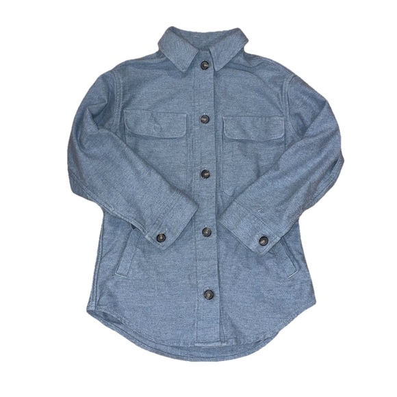 Everlane Shirt/Jacket Shacket Flannel Heathered Light Blue Medium - Picture 4 of 7